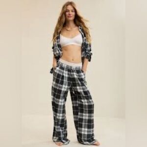 Aerie Flannel Street Trouser Pyjama Pants XL Long